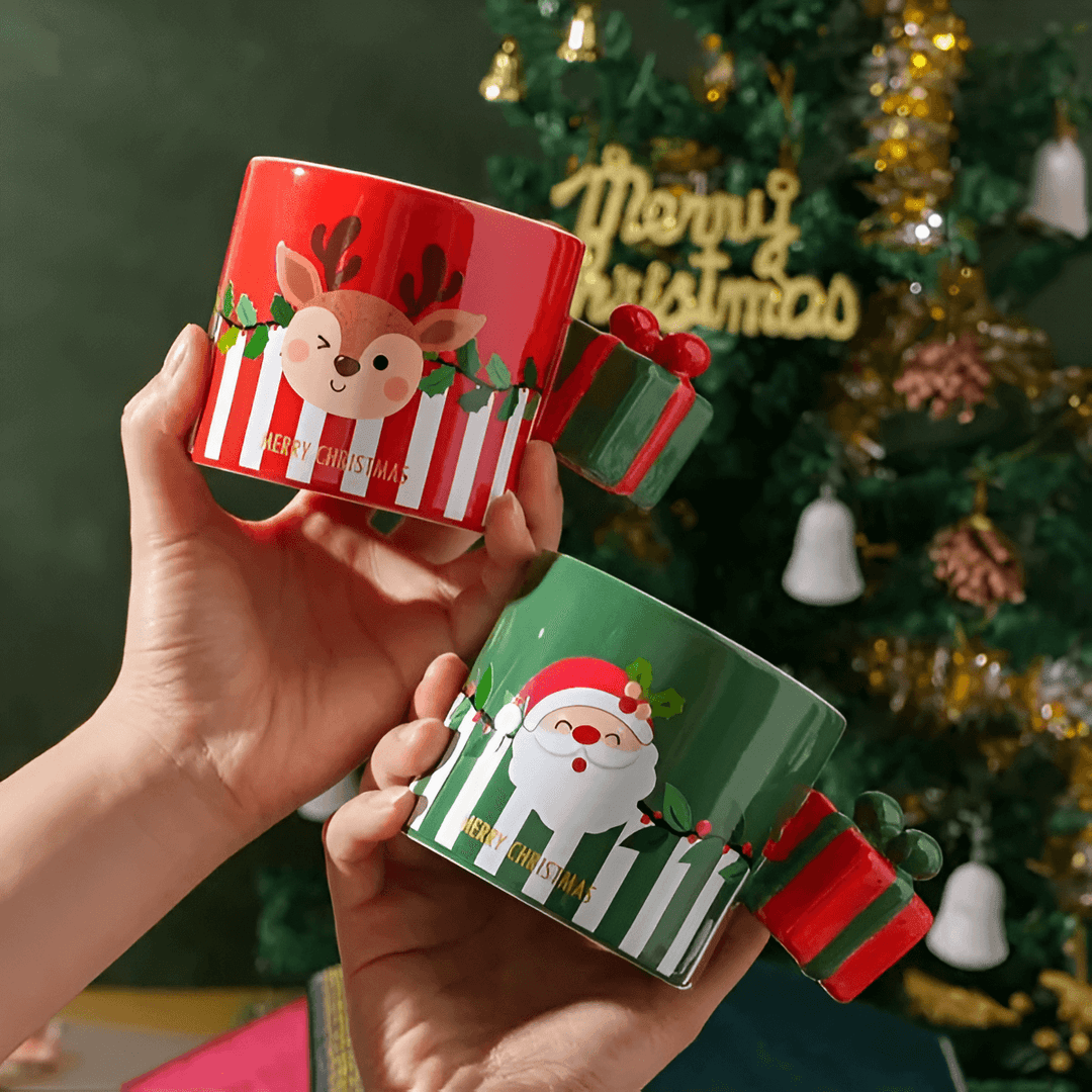 Christmas Gift Box Handle Mug