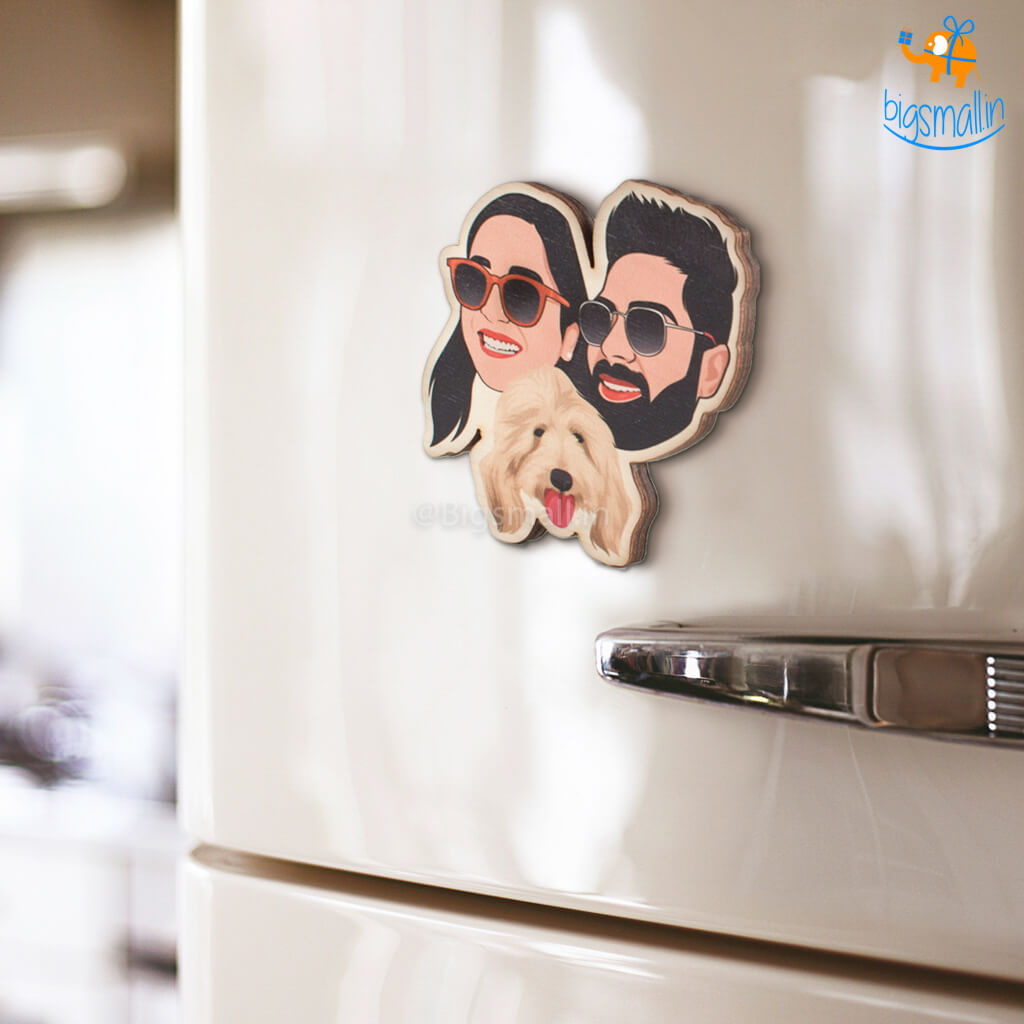 Personalized Caricature Wooden Fridge Magnet