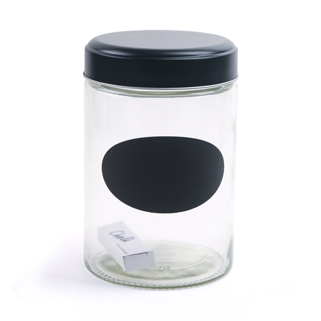 Glass Container With Blackboard Decal