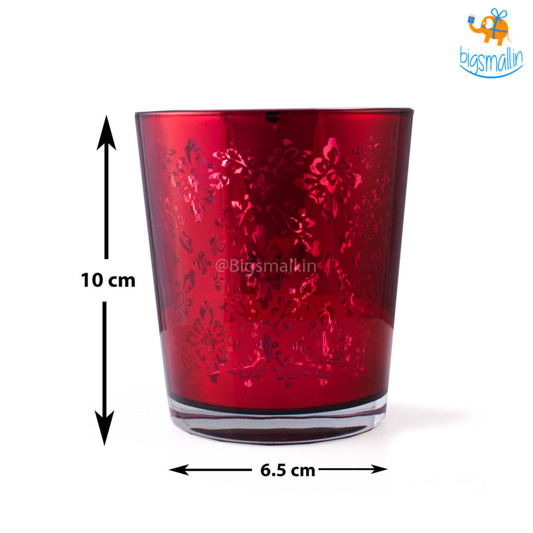 Ruby Red Floral Tumbler Set