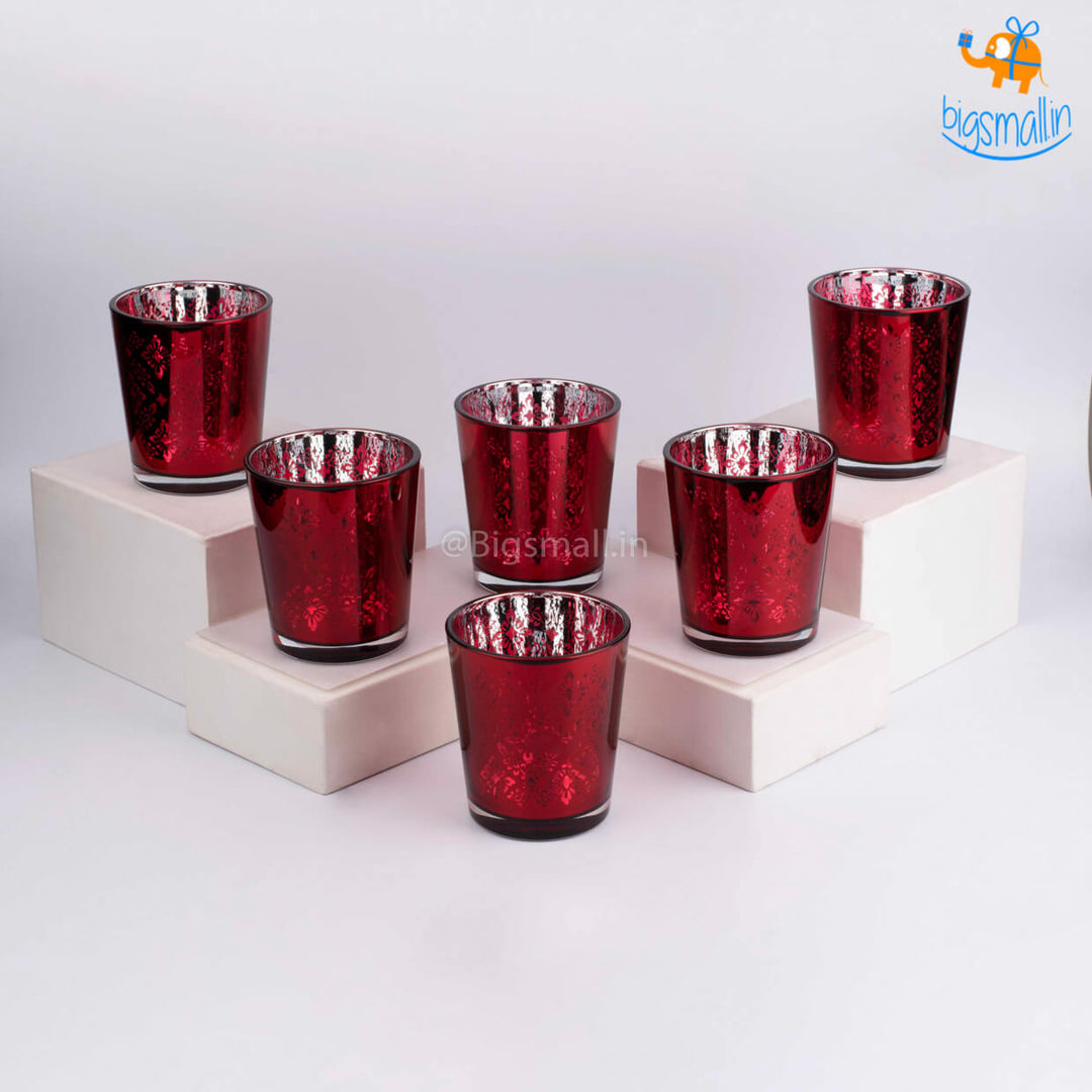 Ruby Red Floral Tumbler Set