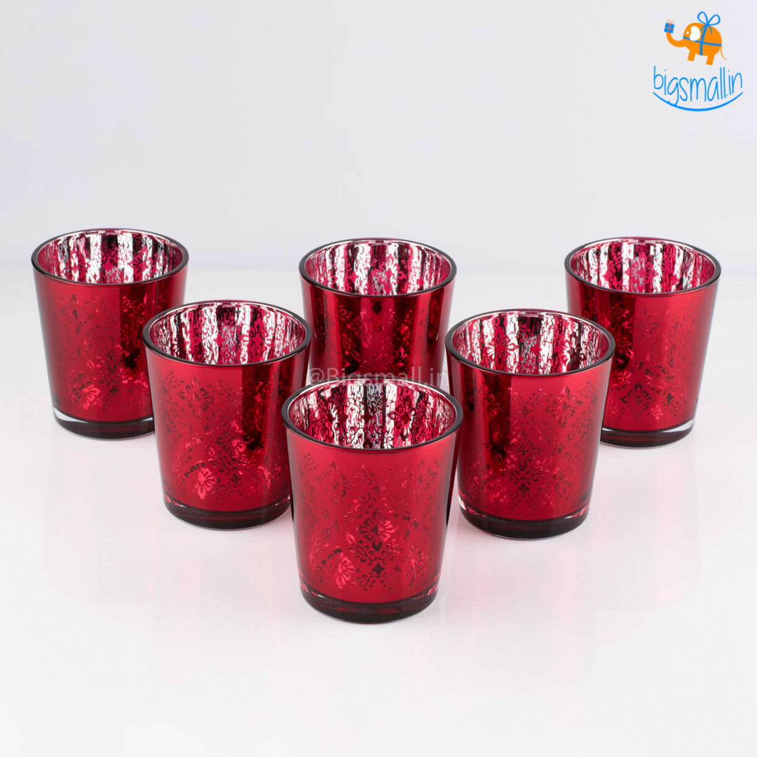 Ruby Red Floral Tumbler Set