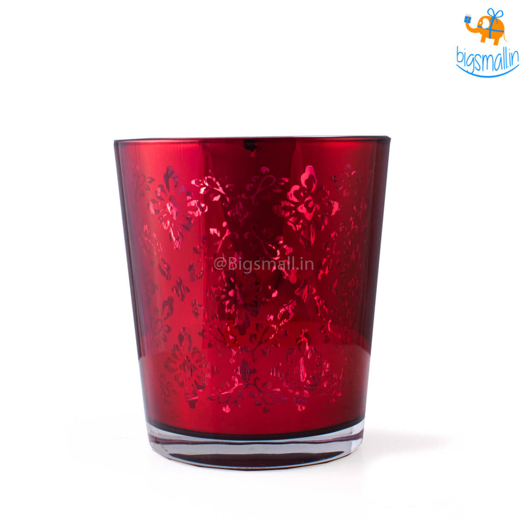 Ruby Red Floral Tumbler Set