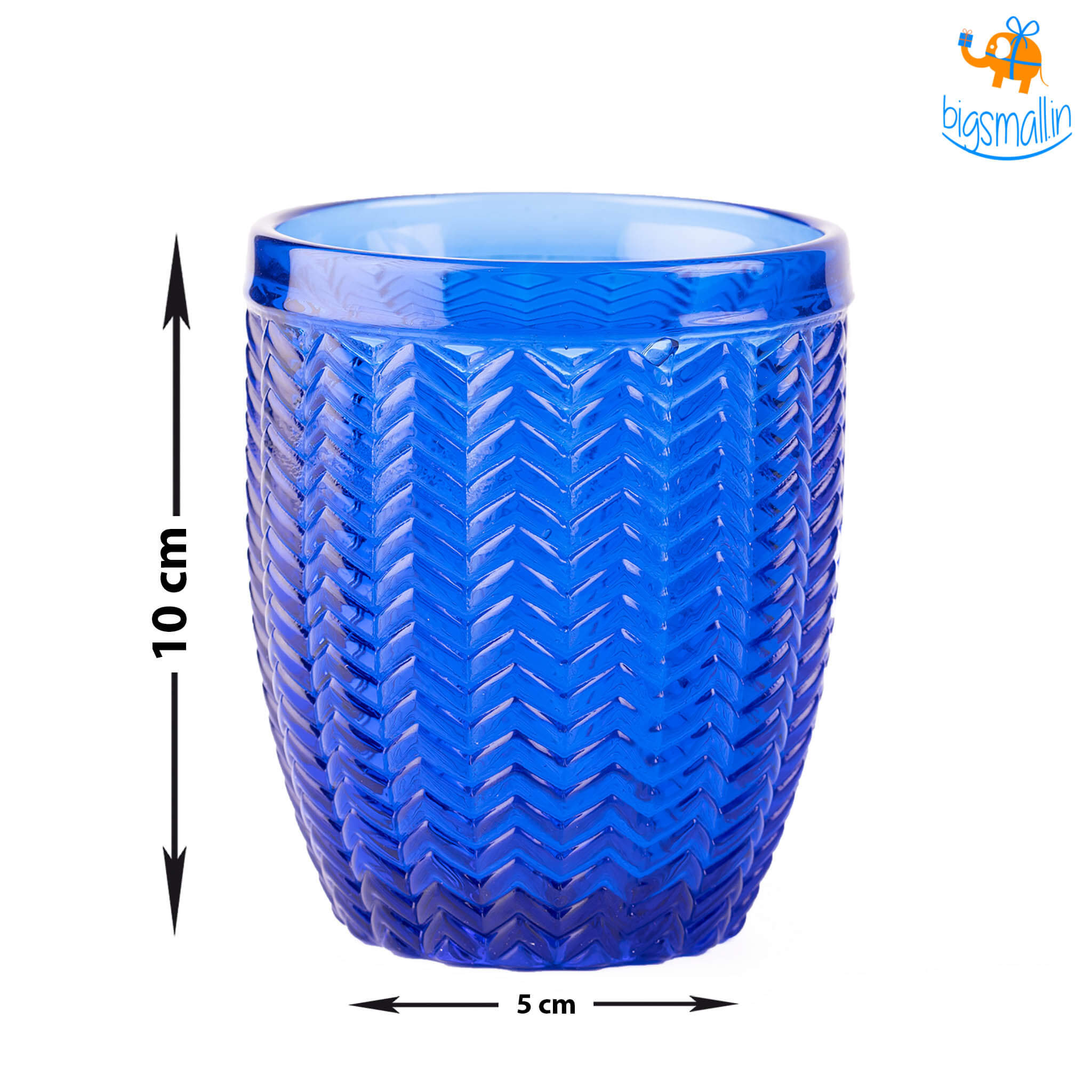 Azure Textured Glasses - Set of 6