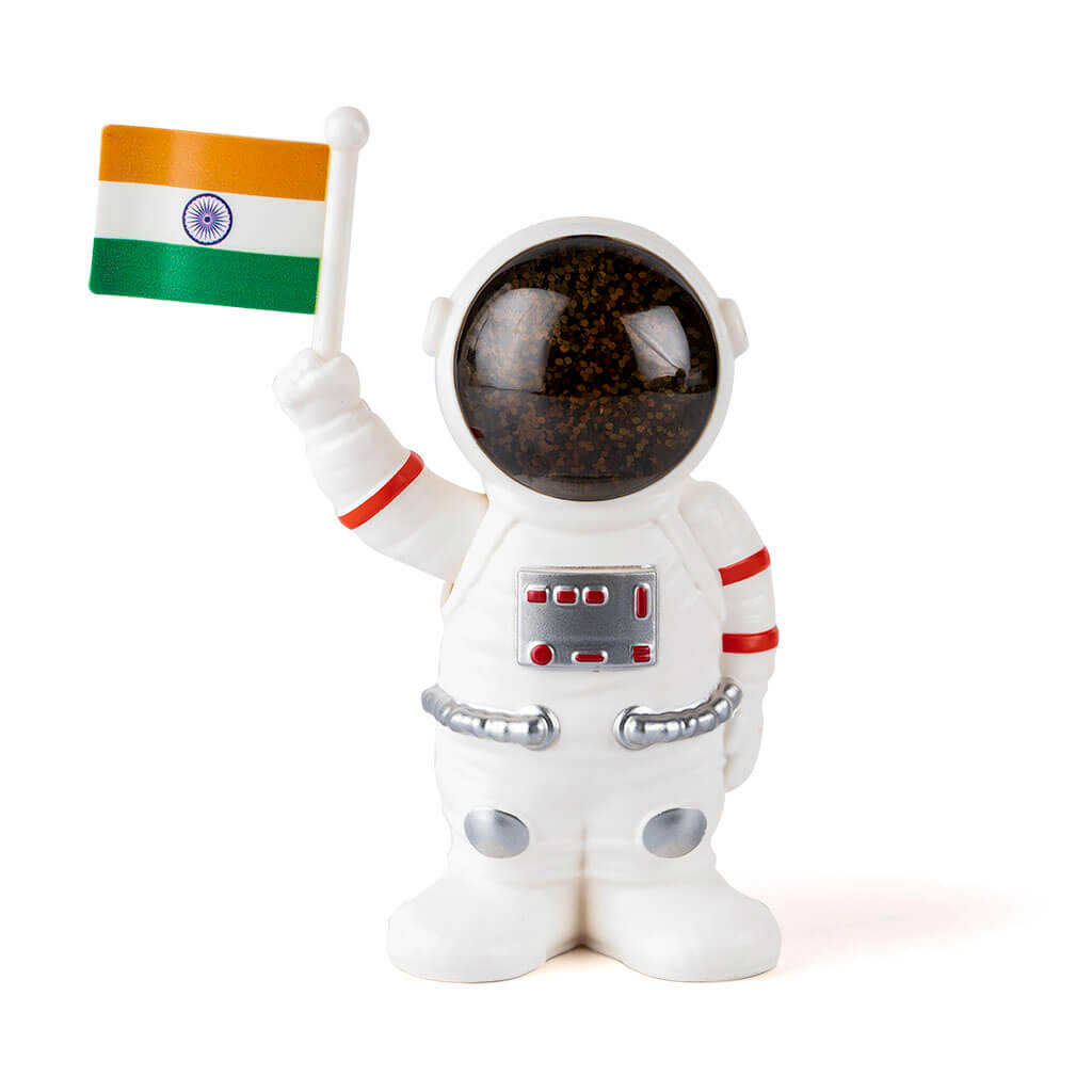 Solar Powered Astronaut Flag Figurine