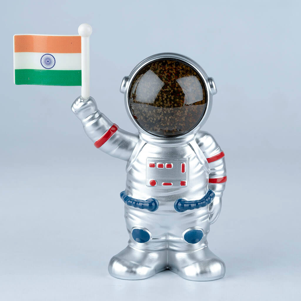 Solar Powered Astronaut Flag Figurine