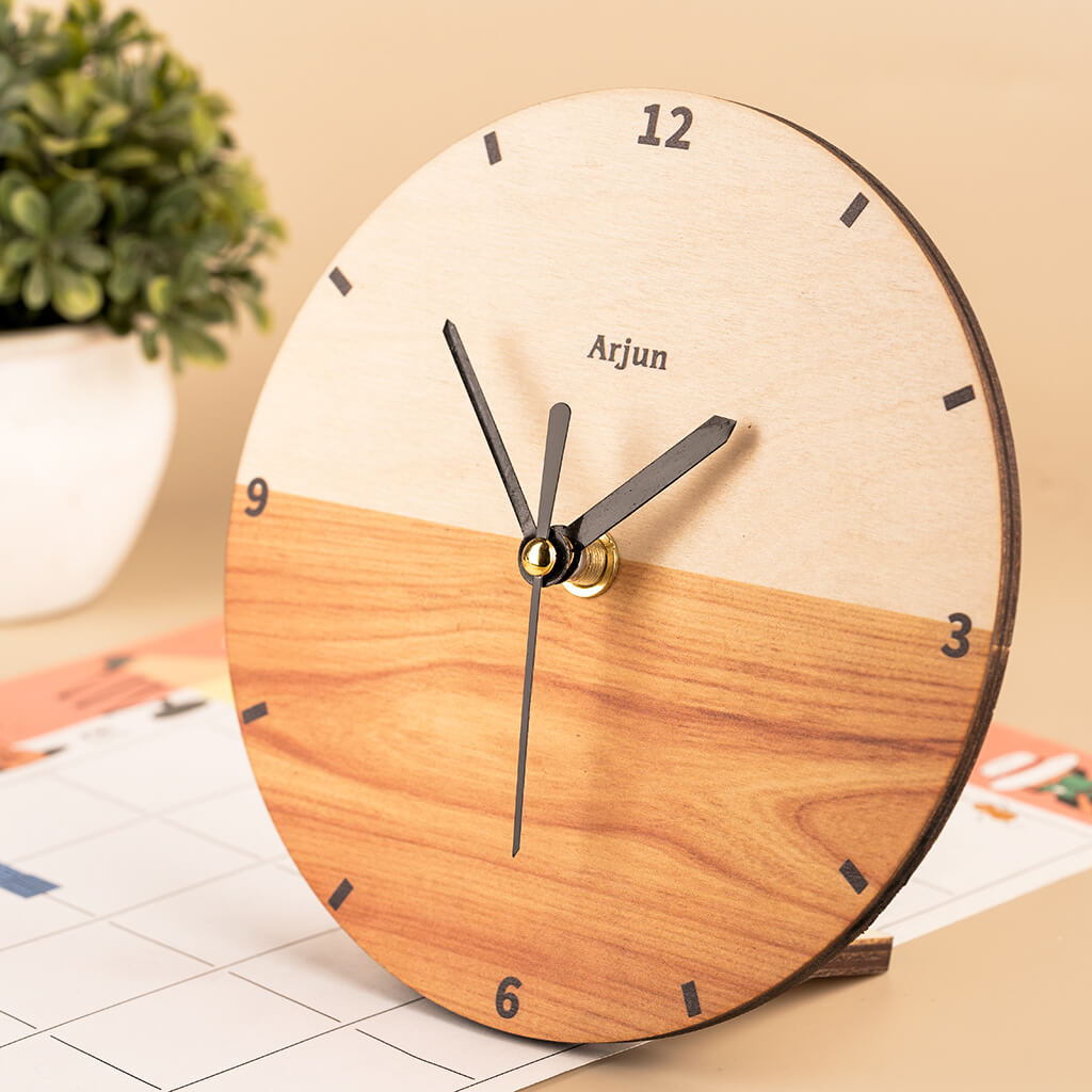 Personalized Minimal Wooden Clock | COD not available