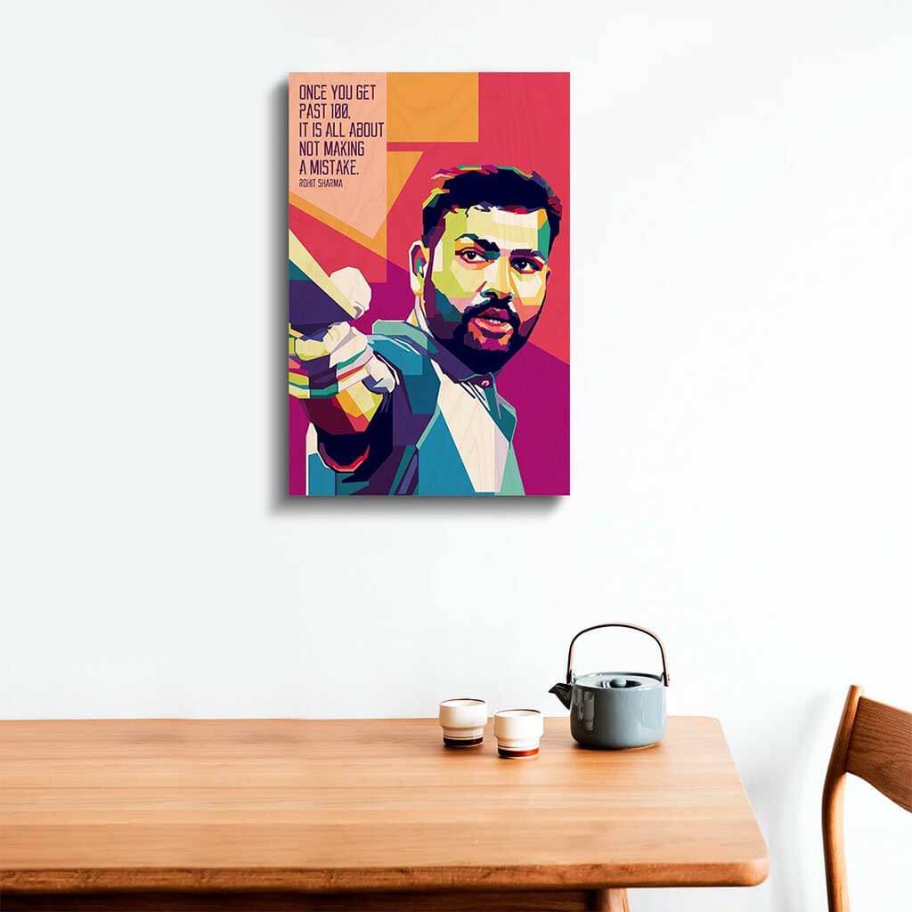 Rohit Sharma Printed Wooden Frame
