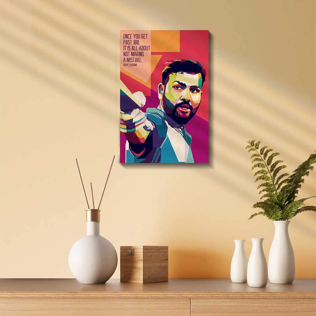 Rohit Sharma Printed Wooden Frame