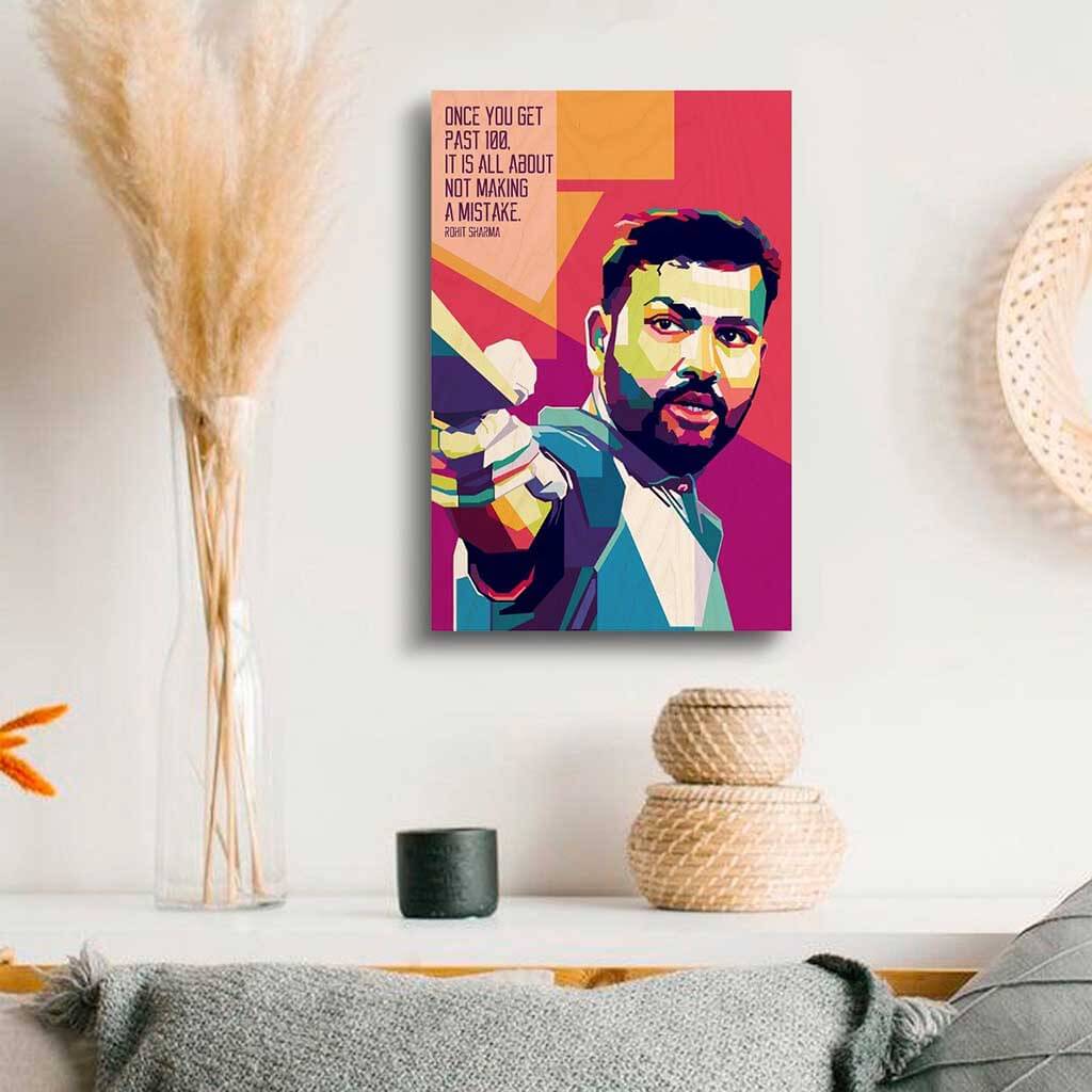 Rohit Sharma Printed Wooden Frame