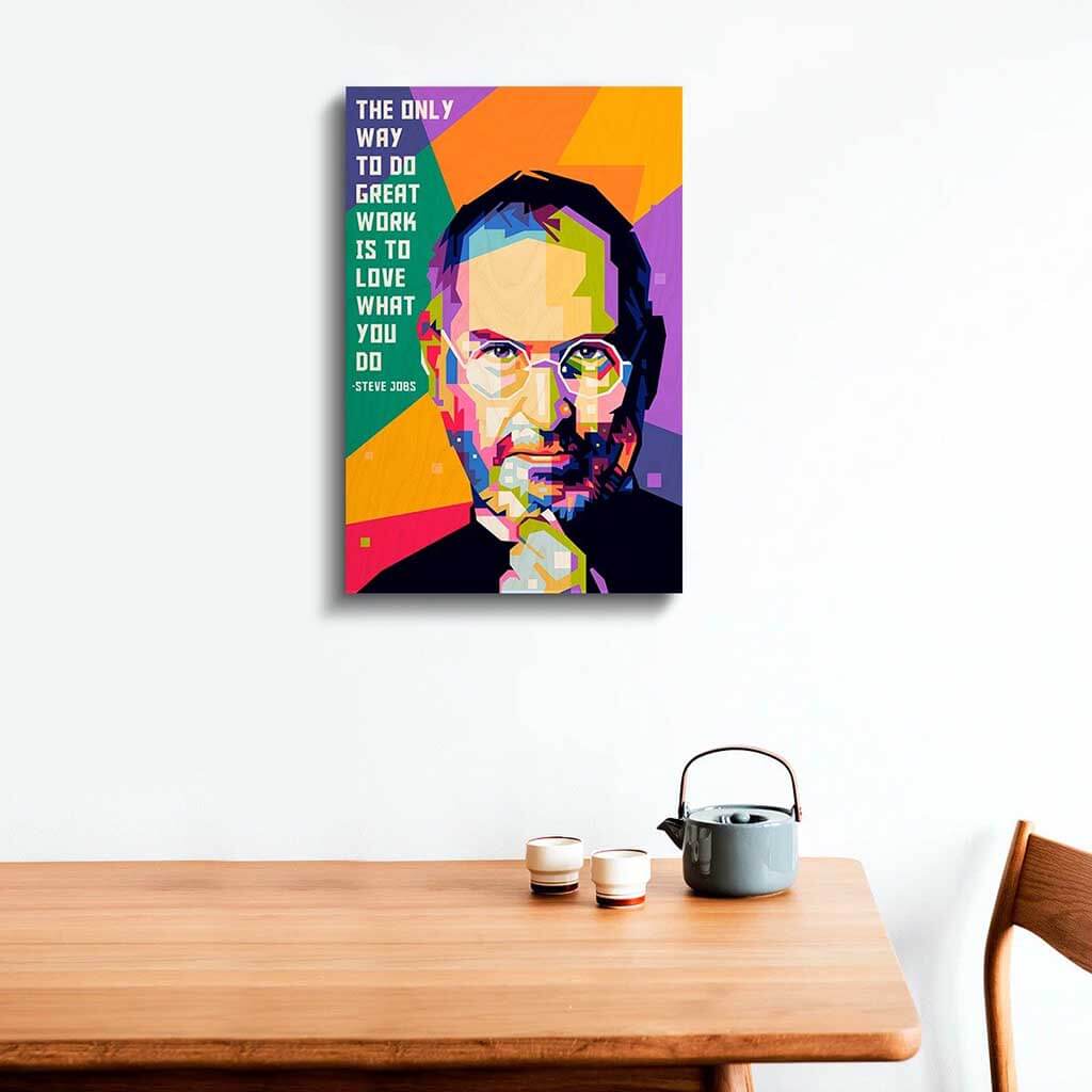 Steve Jobs Printed Wooden Frame