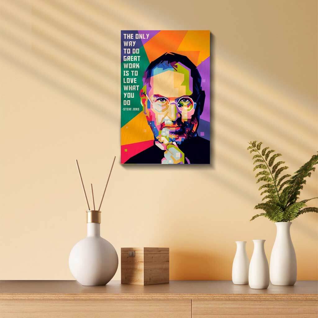 Steve Jobs Printed Wooden Frame