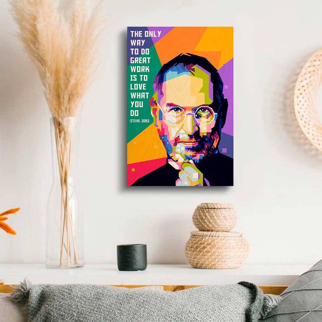 Steve Jobs Printed Wooden Frame