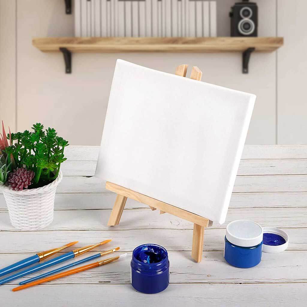 Mini Canvas With Wooden Easel