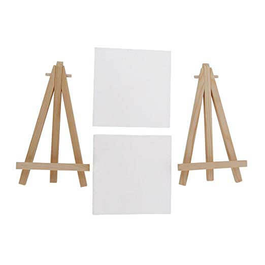 Mini Canvas With Wooden Easel