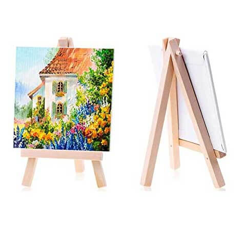 Mini Canvas With Wooden Easel