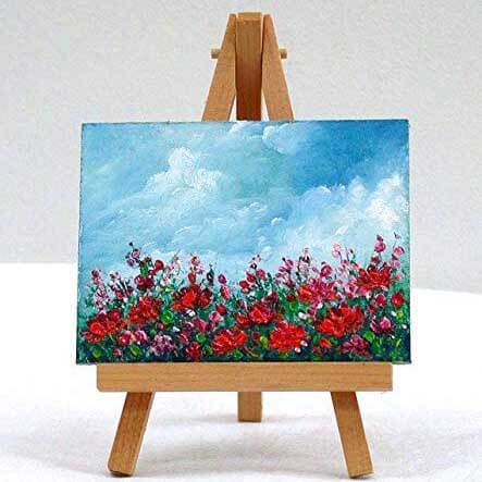 Mini Canvas With Wooden Easel