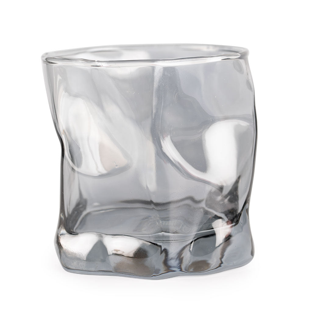 Black Twisted Fold Whiskey Glass - Set of 6