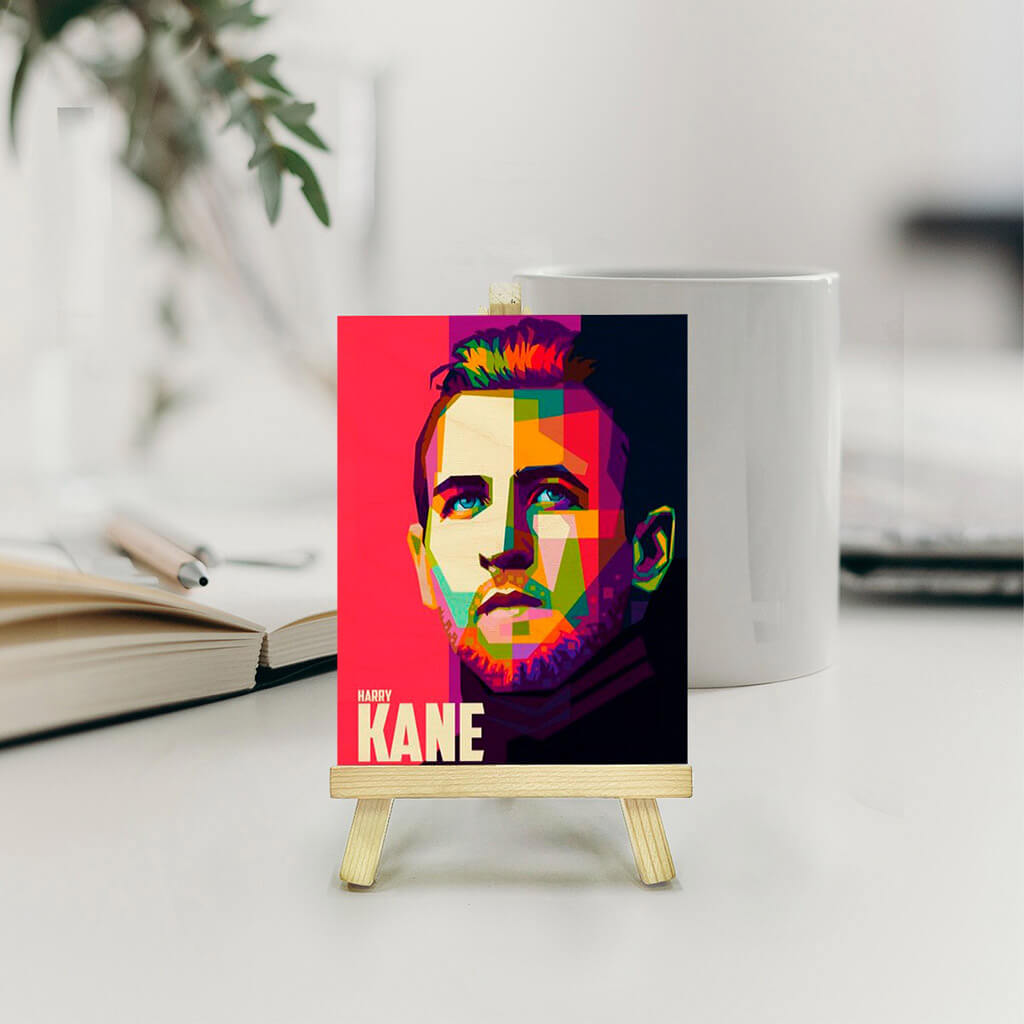 Harry Kane Wooden Print With Easel Stand