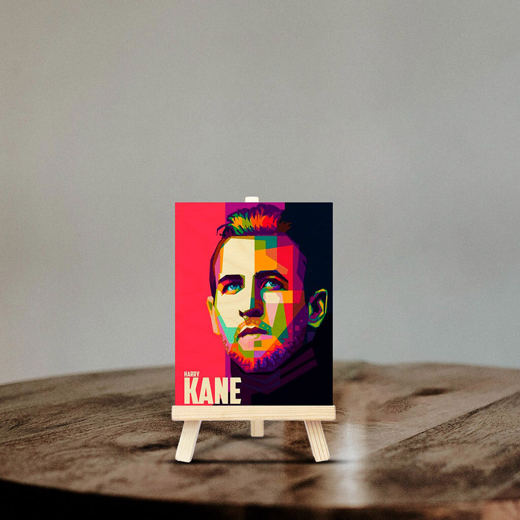 Harry Kane Wooden Print With Easel Stand