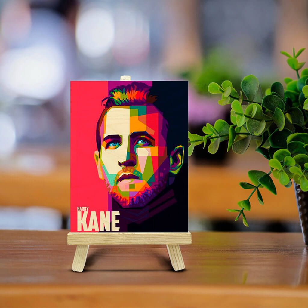 Harry Kane Wooden Print With Easel Stand