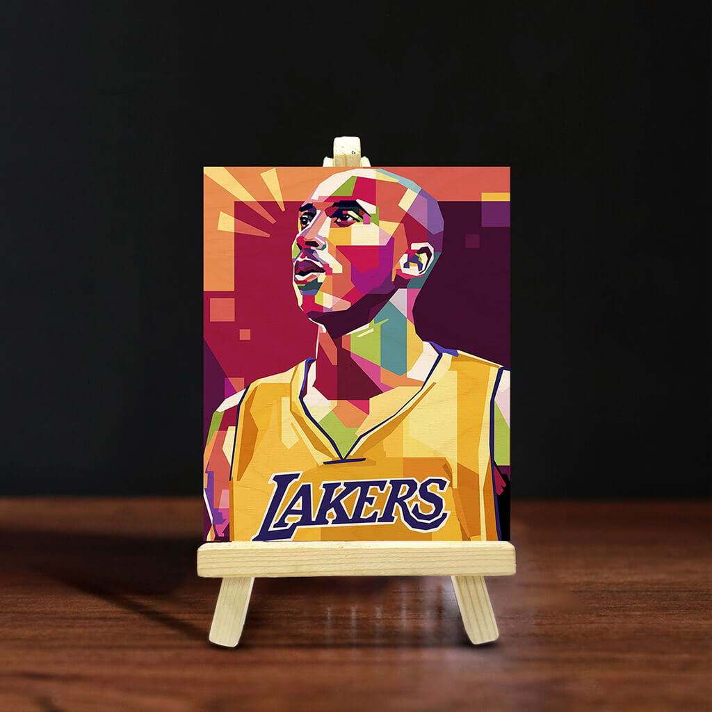 Kobe Wooden Print With Easel Stand