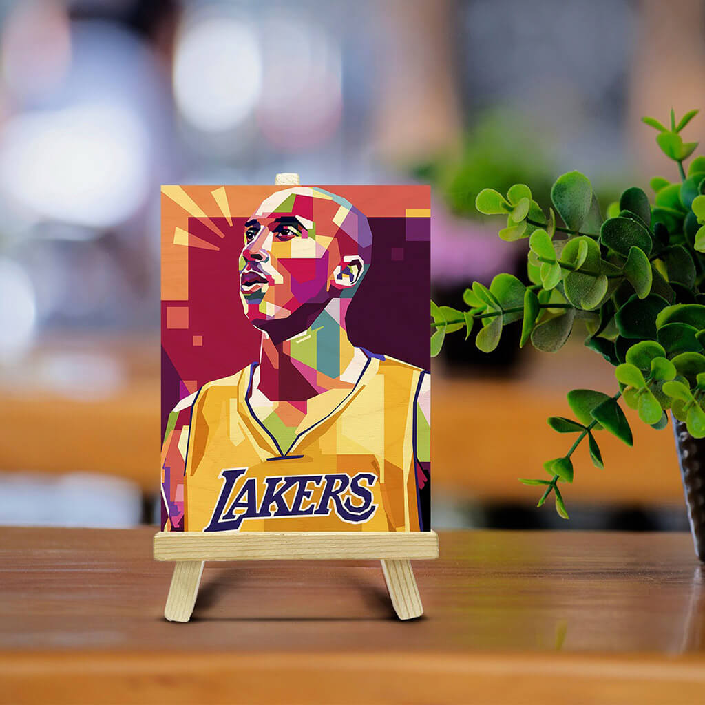 Kobe Wooden Print With Easel Stand
