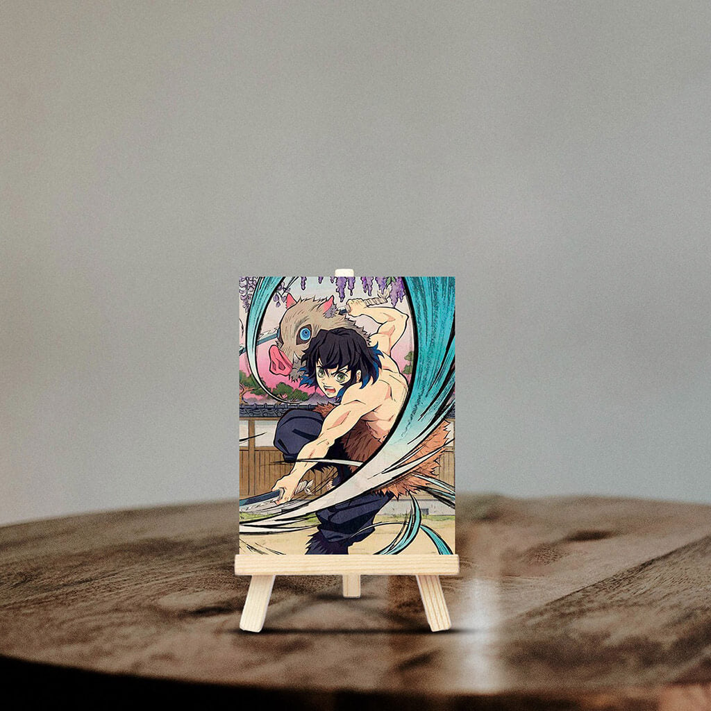 Inosuke Hashibira Wooden Print With Easel Stand