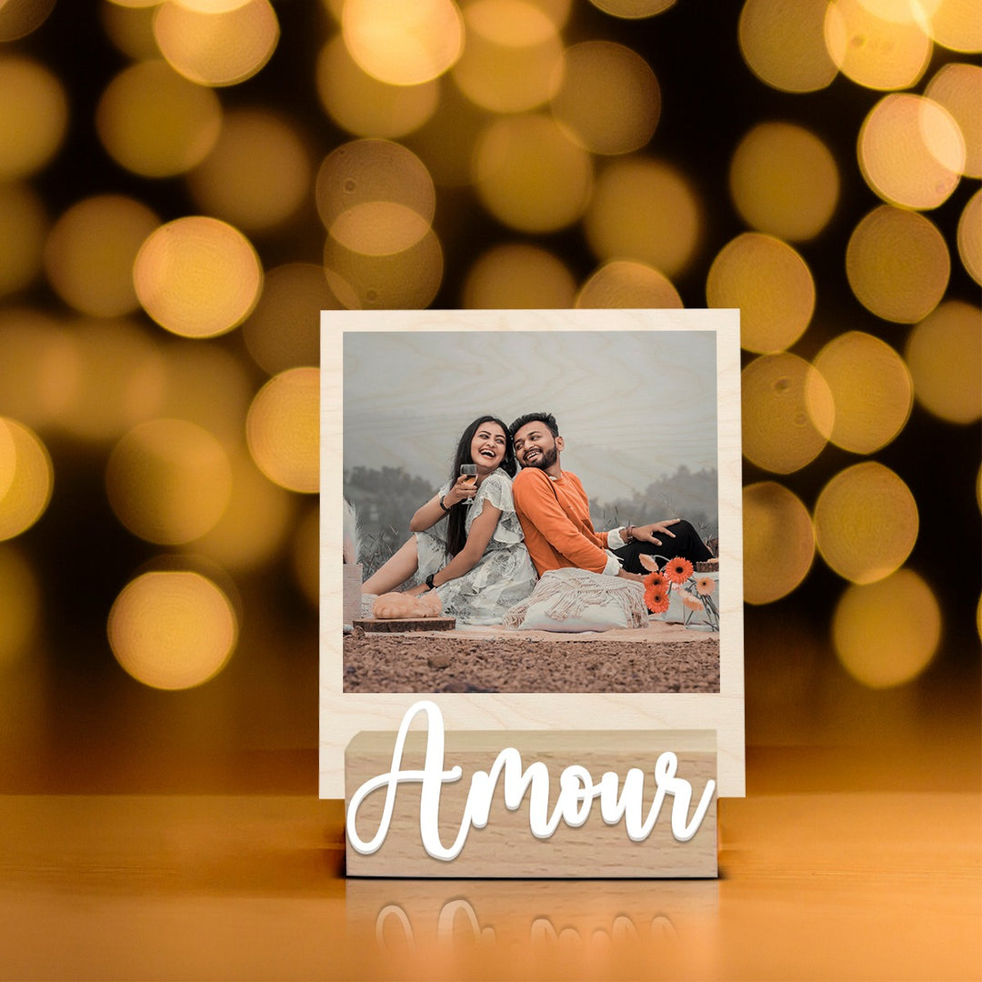 Personalized Wooden Polaroid With Base