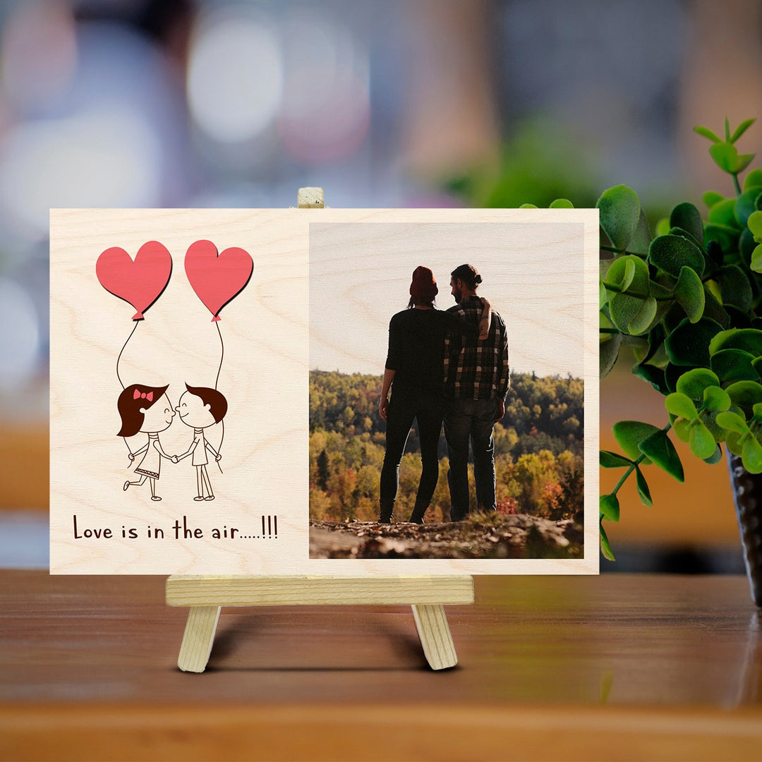 Personalized Love In The Air Frame With Easel