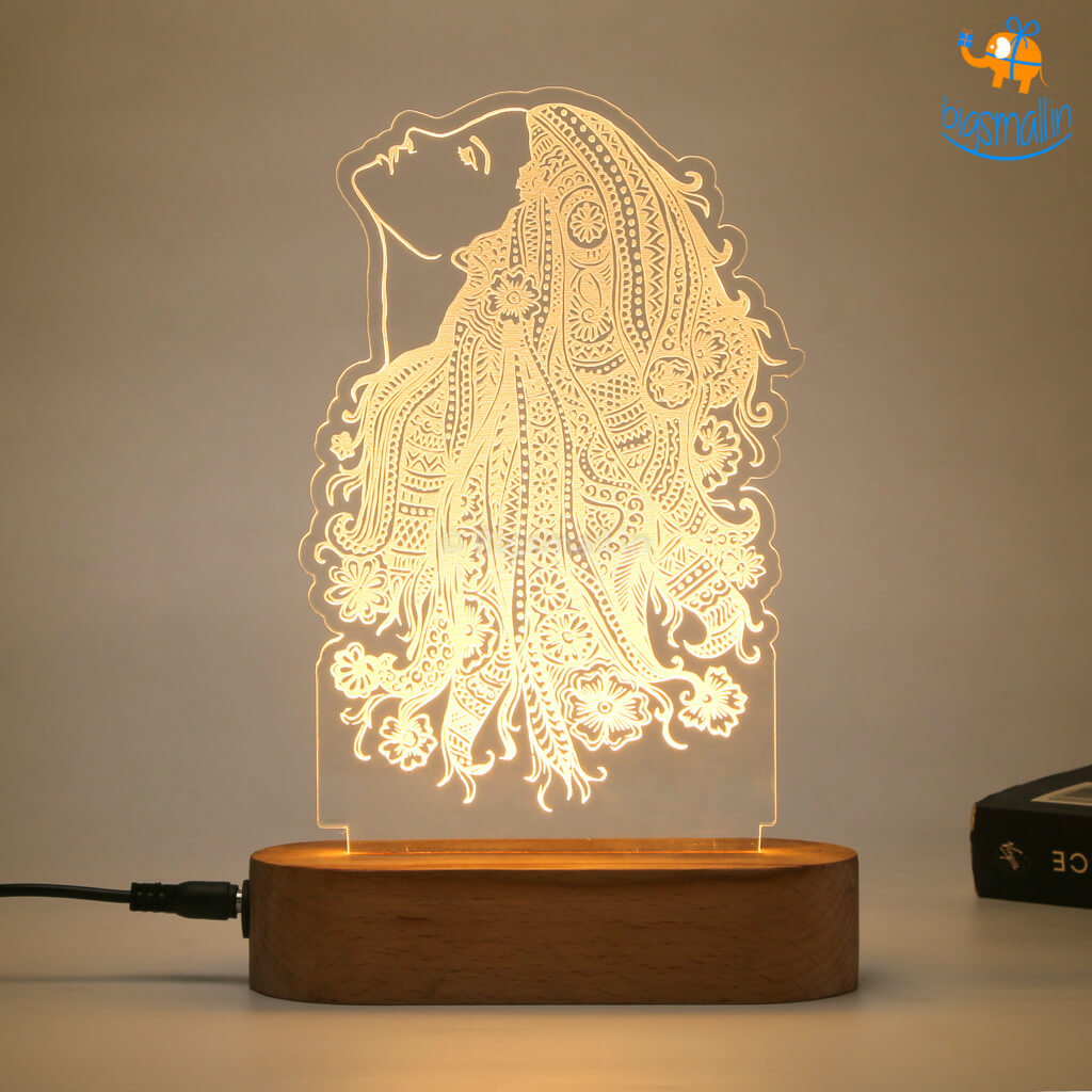 Girl Portrait Hologram Lamp