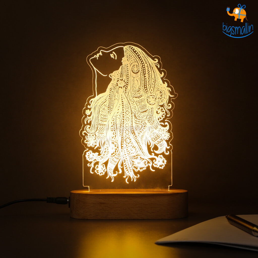 Girl Portrait Hologram Lamp