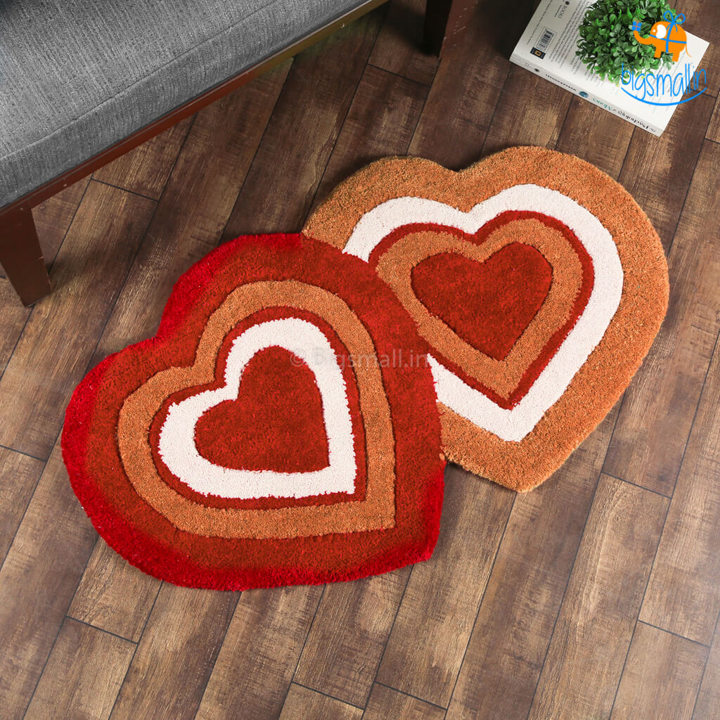 Double Heart Shaped Rug