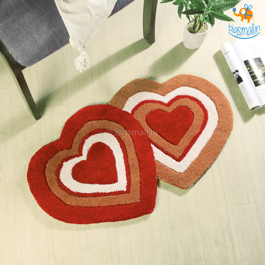 Double Heart Shaped Rug