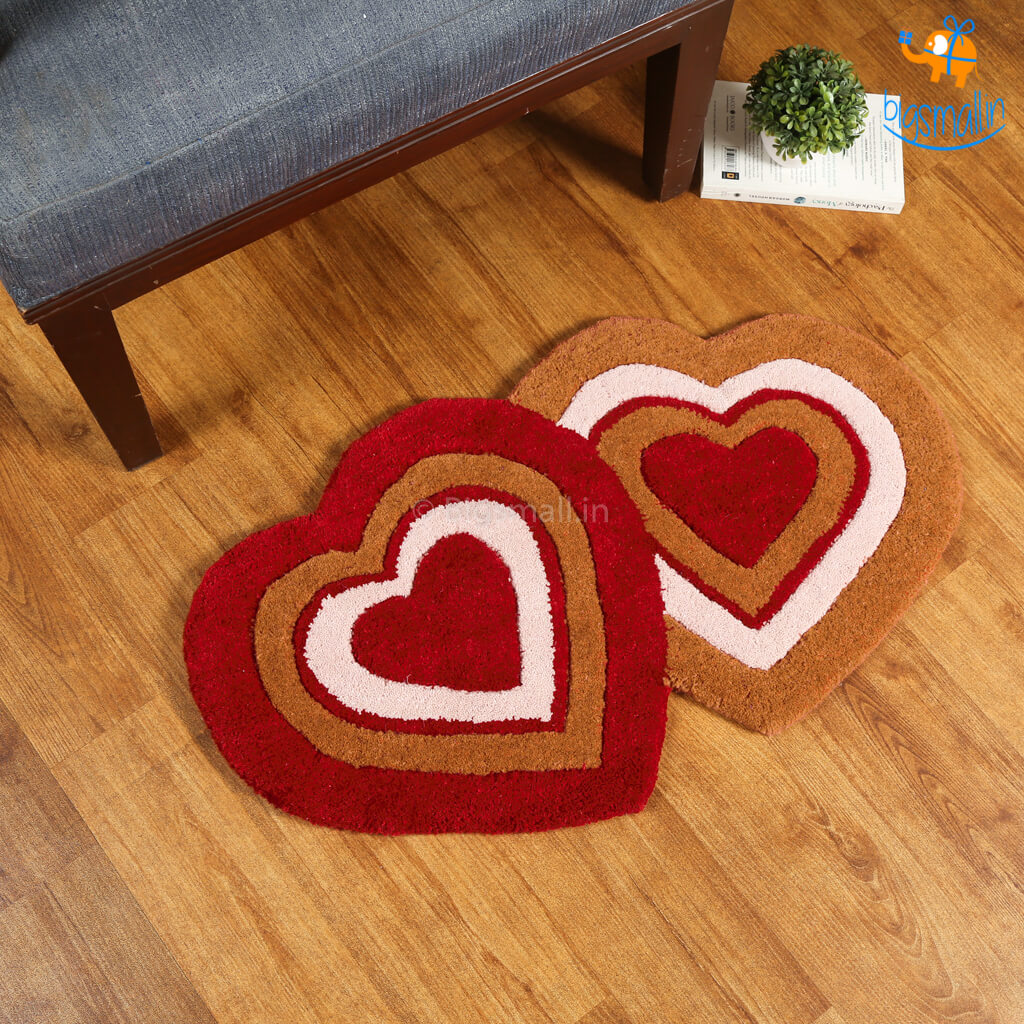 Double Heart Shaped Rug