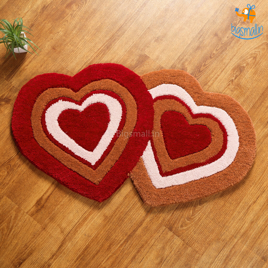 Double Heart Shaped Rug