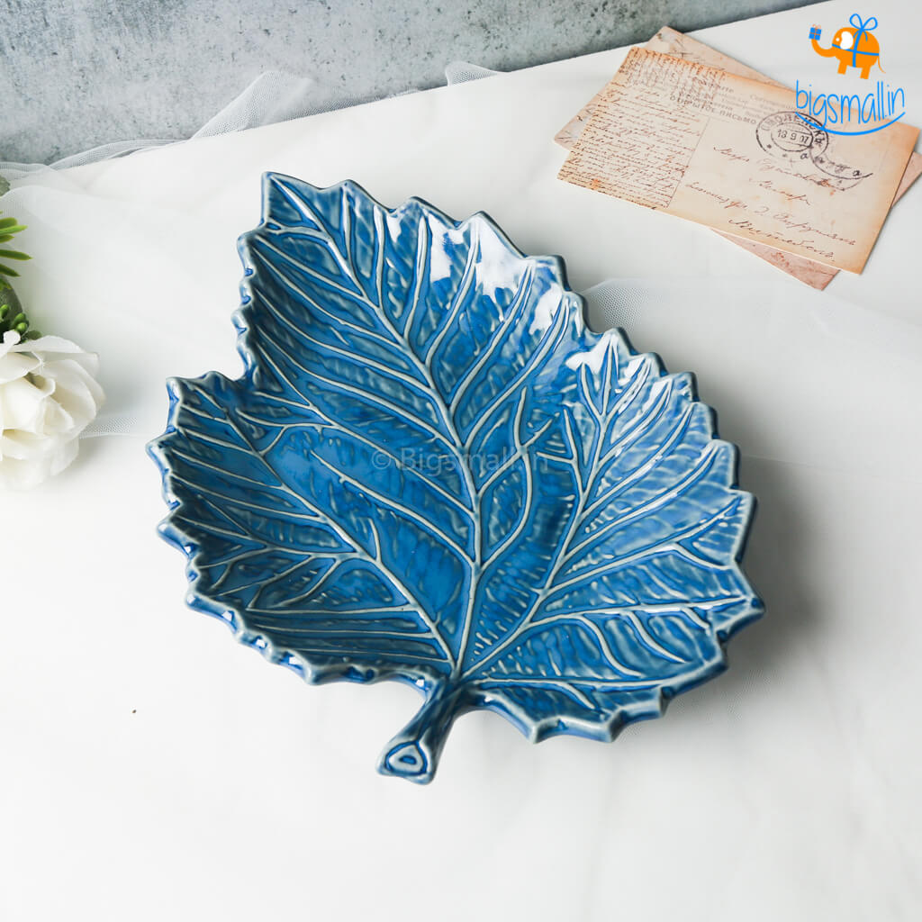 Maple Leaf Glazed Ceramic Plate