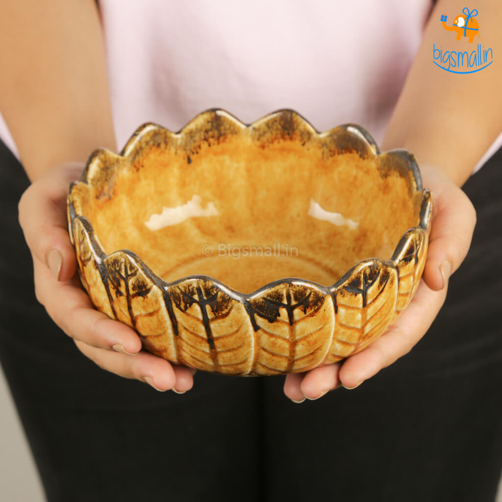 Handmade Sunflower Ceramic Snack Bowl