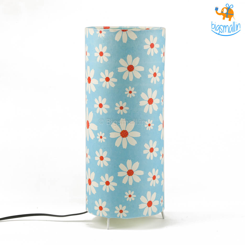 Floral Printed Cylindrical Lamp