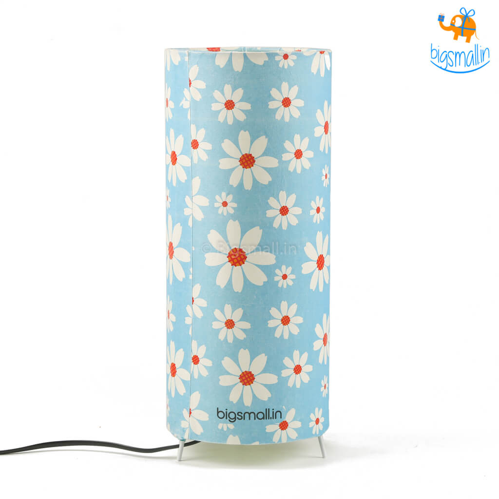 Floral Printed Cylindrical Lamp