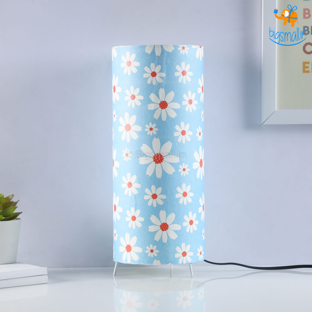 Floral Printed Cylindrical Lamp