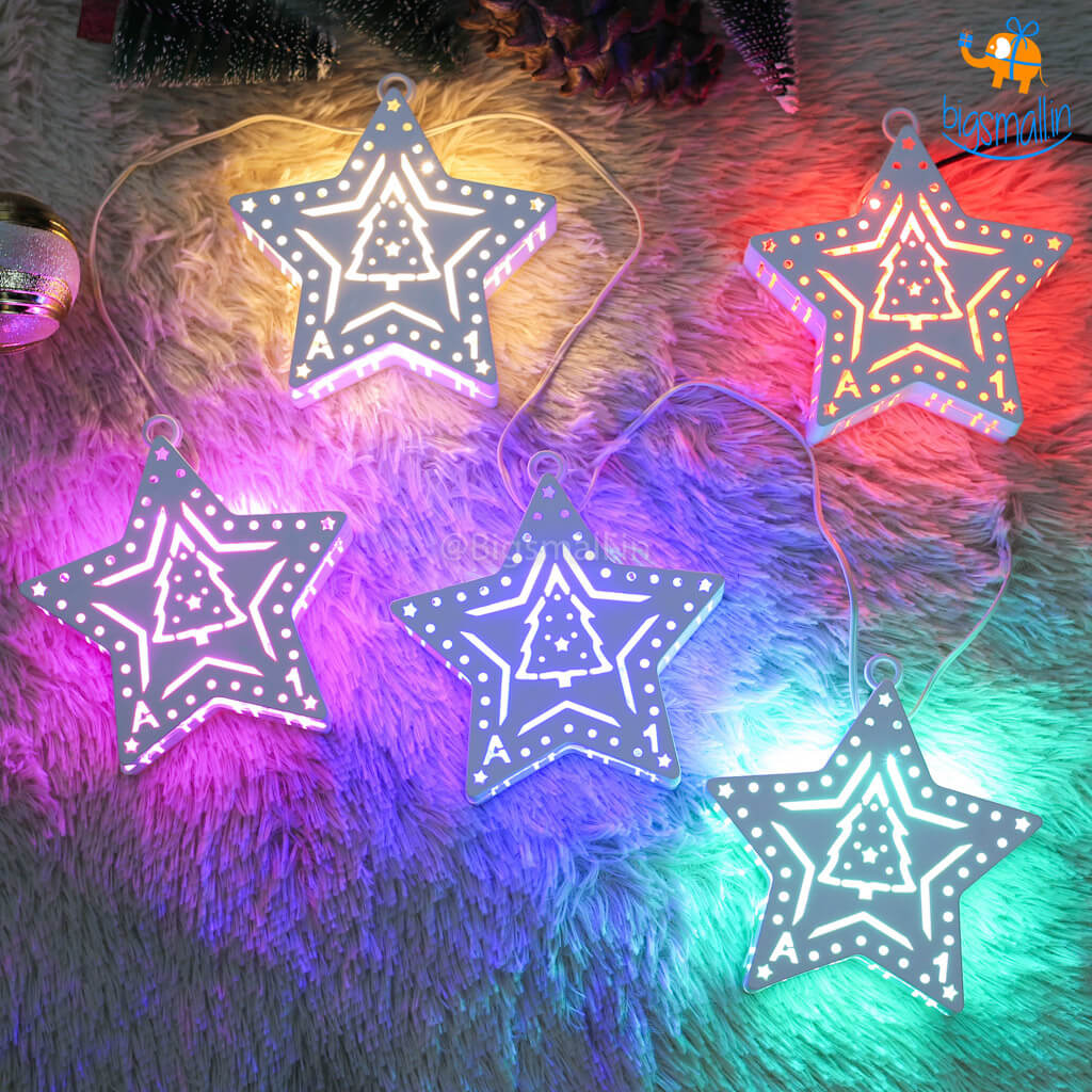 Star Tree Multicolored String Lights