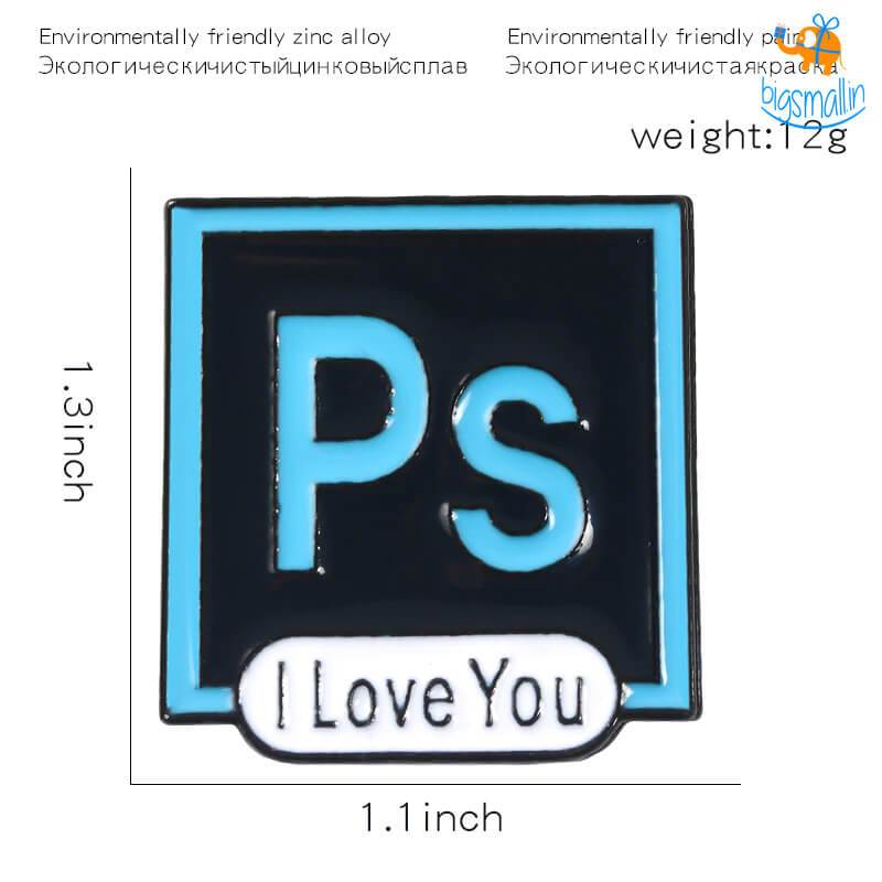 Ps Ai Love You Lapel Pins - Set of 2 - bigsmall.in