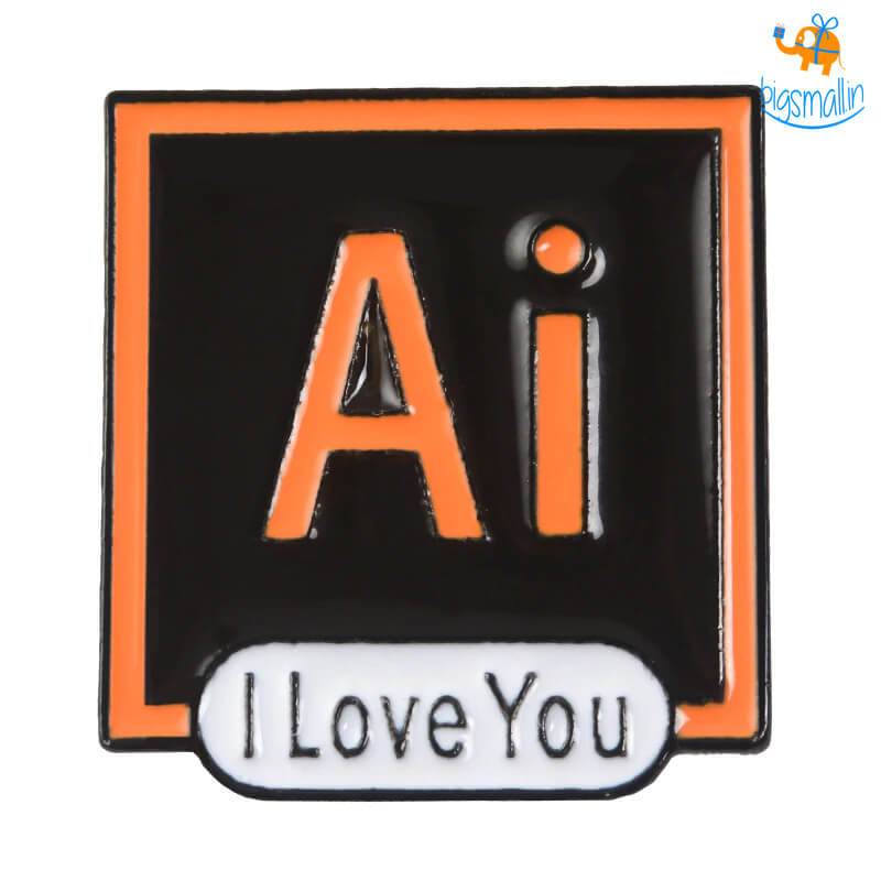 Ps Ai Love You Lapel Pins - Set of 2 - bigsmall.in