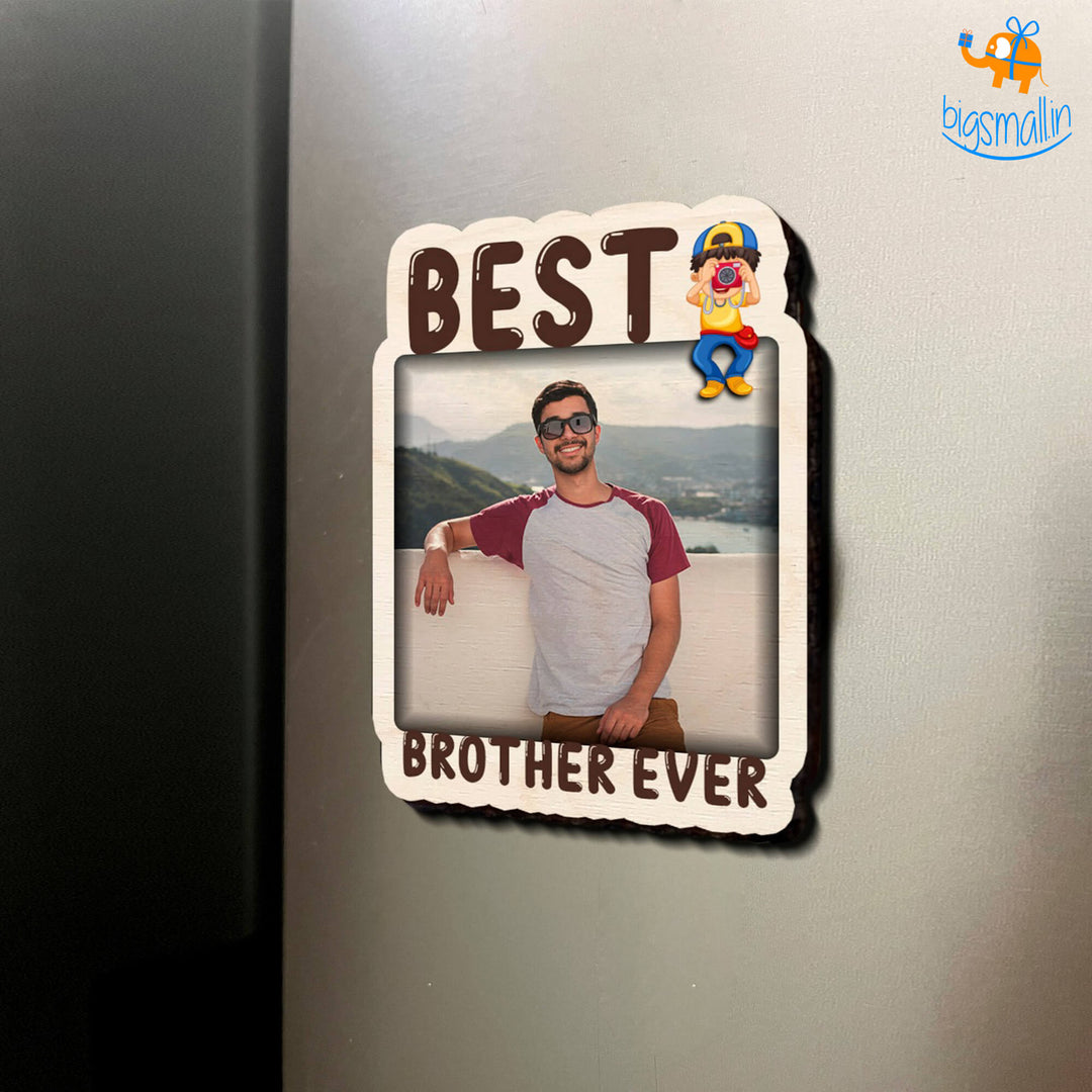 Personalized Best Brother Ever Wooden Fridge Magnet