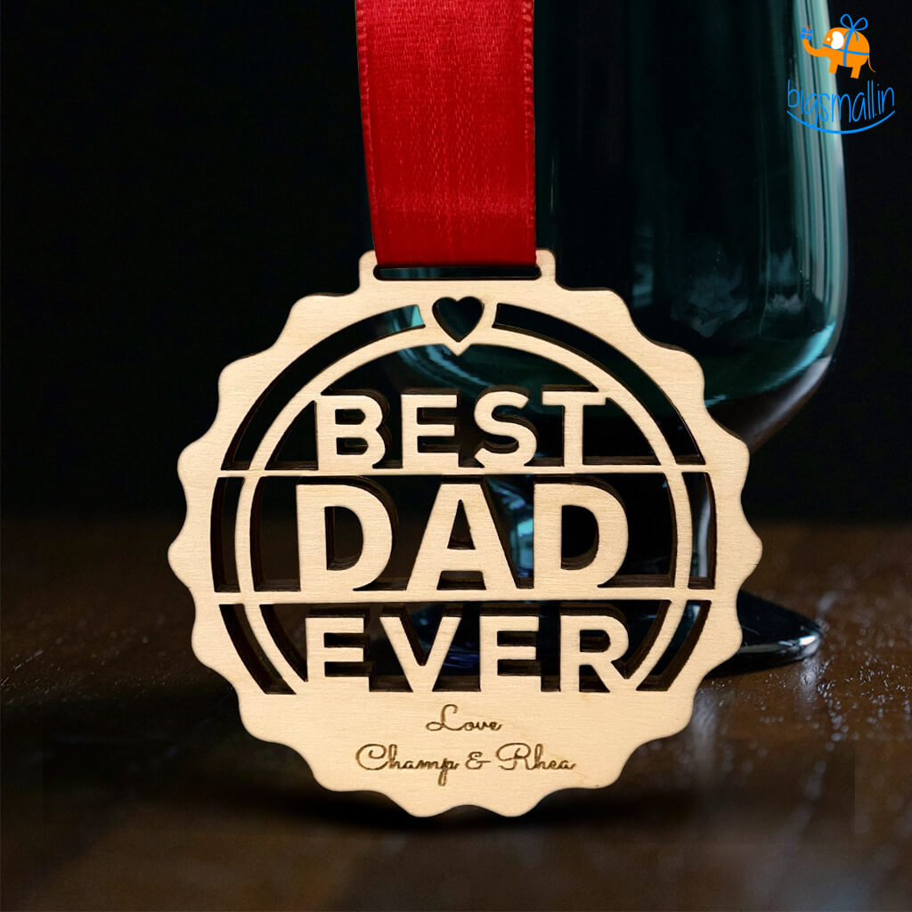 Personalized Best Dad Wooden Medal | COD Not Available