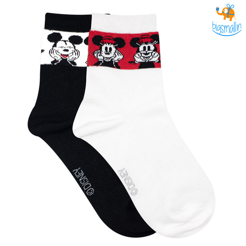 Black and White Mickey Socks - Pack of 2