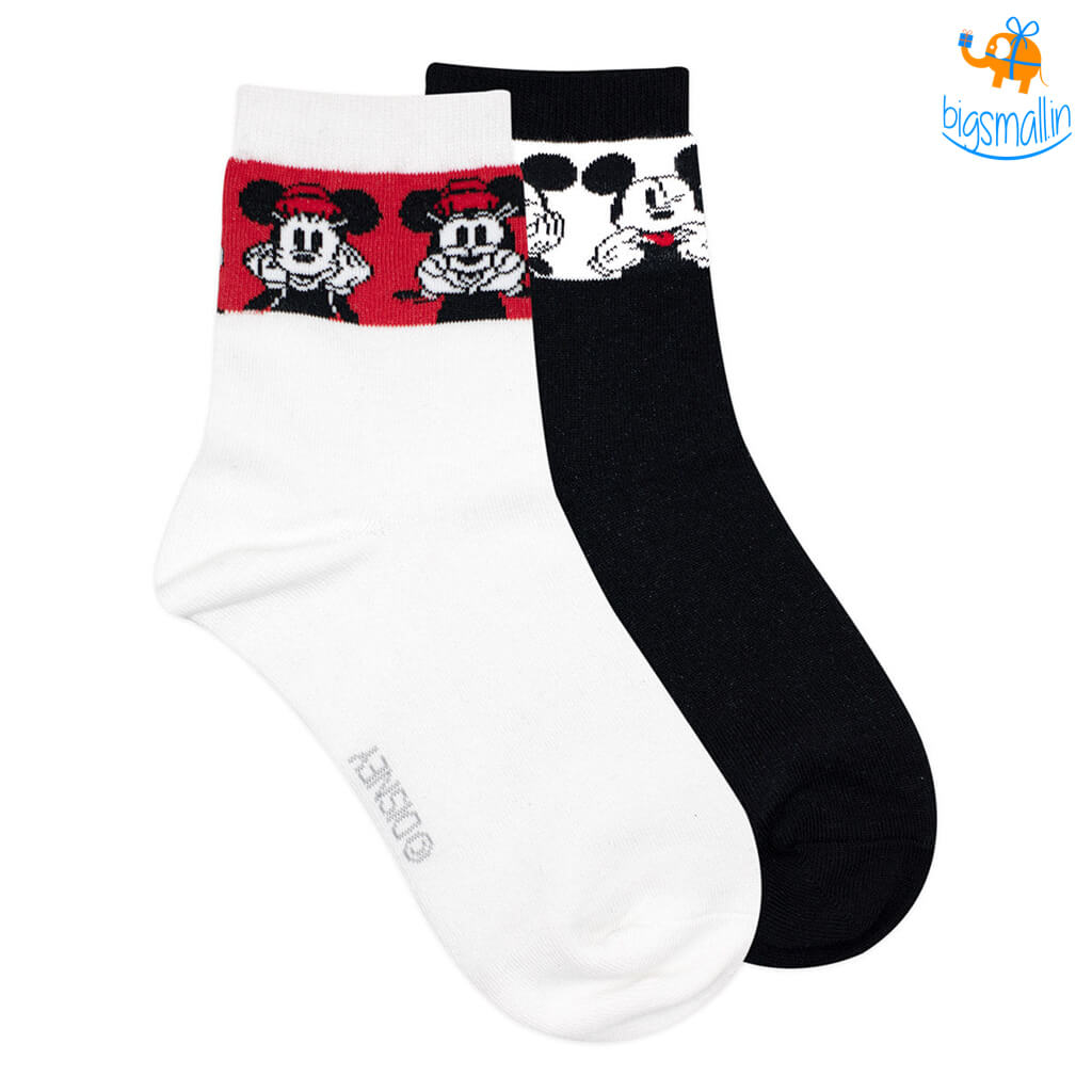 Black and White Mickey Socks - Pack of 2