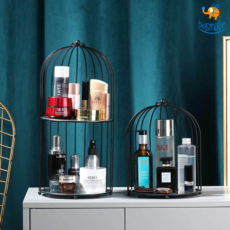 Metallic Cage Cosmetic Organizer