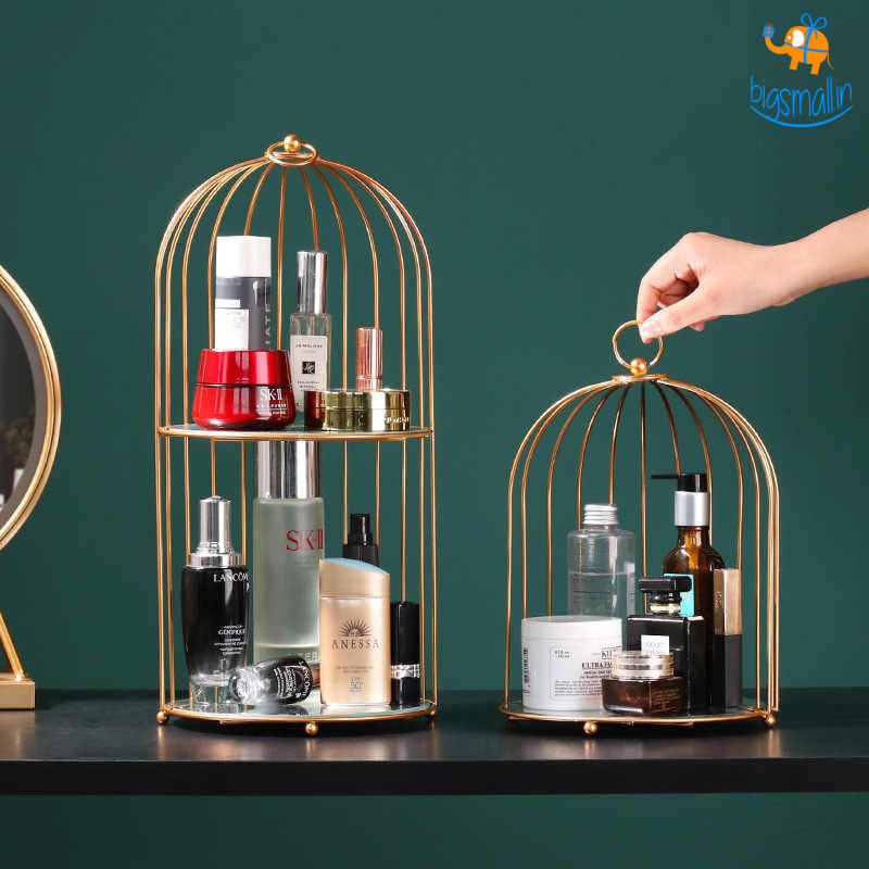 Metallic Cage Cosmetic Organizer